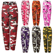 Load image into Gallery viewer, New Women Camo Cargo High Waist Hip Hop Trousers Pants Military Army Combat Camouflage Long Pants Hot Capris