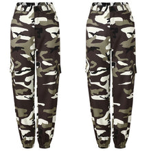 Load image into Gallery viewer, New Women Camo Cargo High Waist Hip Hop Trousers Pants Military Army Combat Camouflage Long Pants Hot Capris