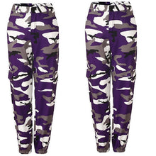 Load image into Gallery viewer, New Women Camo Cargo High Waist Hip Hop Trousers Pants Military Army Combat Camouflage Long Pants Hot Capris