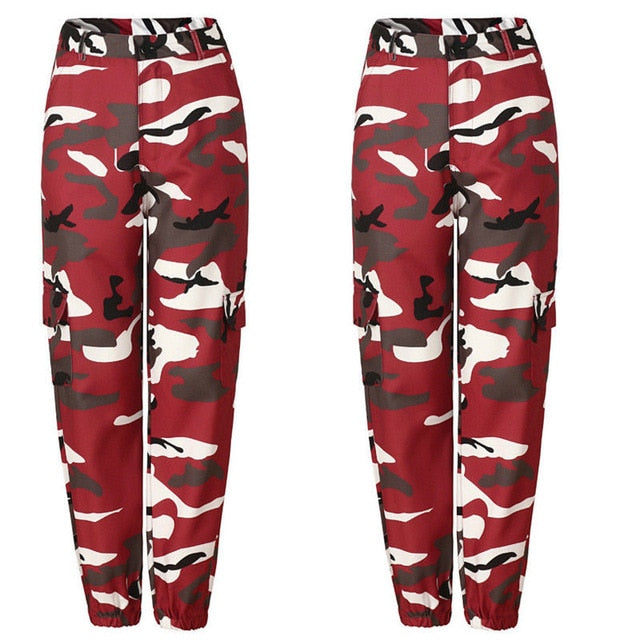 High waist pants camouflage loose joggers women army harem camo pants –  Famous Respect