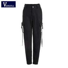 Load image into Gallery viewer, Vangull Black High Waist Cargo Pants Women Pockets Patchwork Loose Streetwear Pencil Pants 2019 Fashion Hip Hop Women&#39;s Trousers